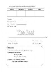 English Worksheet: past simple was were