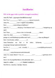 English Worksheet: Auxiliary Verbs