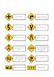 English Worksheet: Road Signs