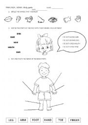 English Worksheet: Parts of the body