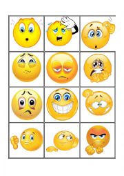 English Worksheet: Feelings Emoticons Text Puzzle