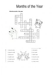 Months of the Year Crossword