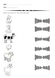 English Worksheet: Animal Sound