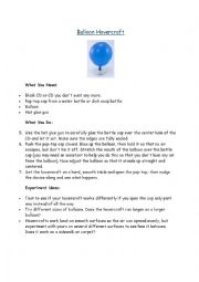 English Worksheet: Balloon hovercraft