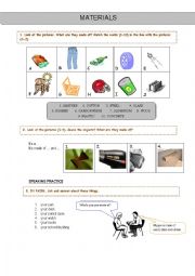 English Worksheet: Objects & Materials