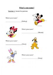 English Worksheet: Whats your name?