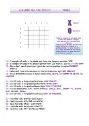 Tic-tac-toe Verbs (4)