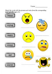 English Worksheet: Feelings and emotions