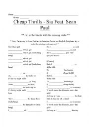 Cheap Thrills - Fill in the Blanks