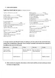 English Worksheet: Present continuous for future arrangements