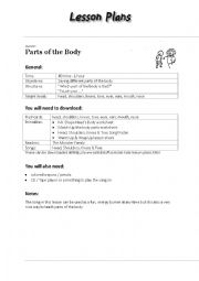 English Worksheet: Parts of the Body