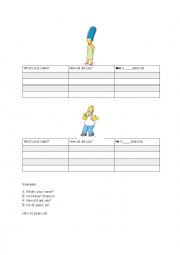 English Worksheet: Asking For Names and Ages