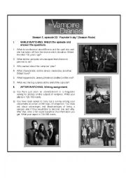 English Worksheet: The Vampire Diaries Season 1 Season Finale