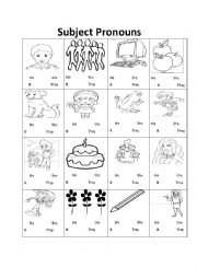 English Worksheet: Subject Pronouns worksheet