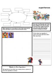 English Worksheet: Superheroes