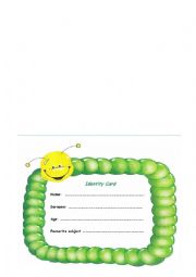 English Worksheet: Identity card