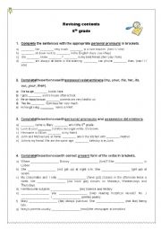 English Worksheet: Revising grammar contents - 6th grade