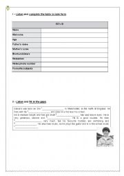 English Worksheet: Diagnostic / Placement Test 7th grade