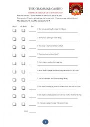 English Worksheet: Game: Present perfect simple or continuous
