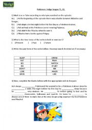 Simple past activity based on Pokmon 1st episode