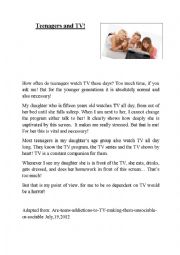 English Worksheet: tv habits