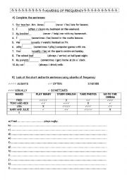 English Worksheet: Adverbs of frequency