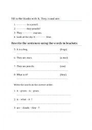 English Worksheet: it & they