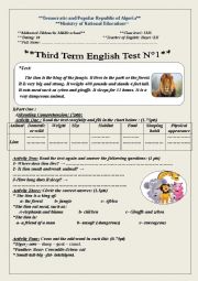 English Worksheet: The lion is the king of the jungle