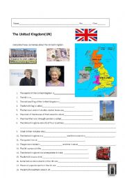 English Worksheet: About the United Kingdom