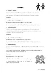 English Worksheet: Gender notes