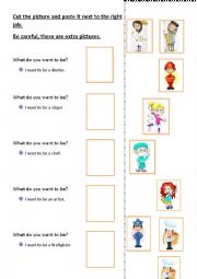 English Worksheet: What do you want to be?