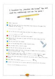 English Worksheet: Escape Room Game