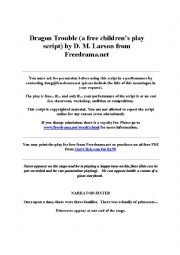English Worksheet: Dragon Trouble Play