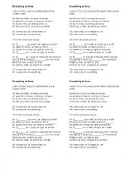 English Worksheet: Song worksheet