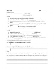 English Worksheet: geo inter quiz