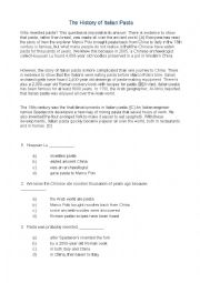 English Worksheet: italian pasta