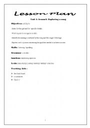 English Worksheet: LESSON PLAN UNIT 1 LESSON 4