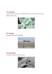 English Worksheet: NATURAL DISASTER VOC