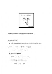 English Worksheet: Activate. John Lenon. Imagine.