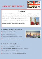 English Worksheet: AROUND THE WORLD: LONDON 