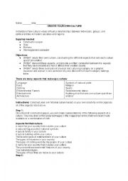 English Worksheet: Create a Culture
