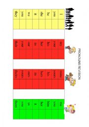 English Worksheet: pronouns table