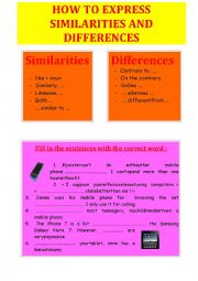 Connectors to express similarities and differences