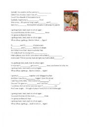 English Worksheet: Listening Practice: Grease 2 Back to School Again