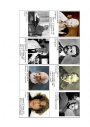 Famous personalities - practise how to read dates in English