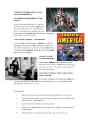 English Worksheet: 4 THINGS YOU PROBABLY DIDNT KNOW ABOUT CAPTAIN AMERICA
