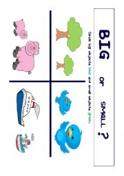 English Worksheet: BIG OR SMALL? 1