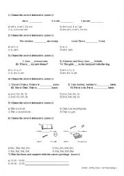 English Worksheet: English Test for 6th Grade - 2B