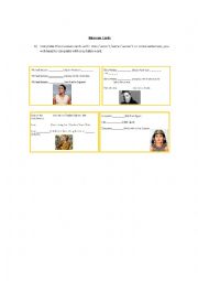 English Worksheet: Museum Cards