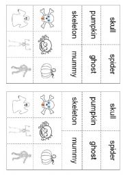 English Worksheet: HALLOWEEN CUT OUT PAIRS